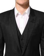 Dolce & Gabbana Black MARTINI 2 Buttons Suit 3 Piece Suit