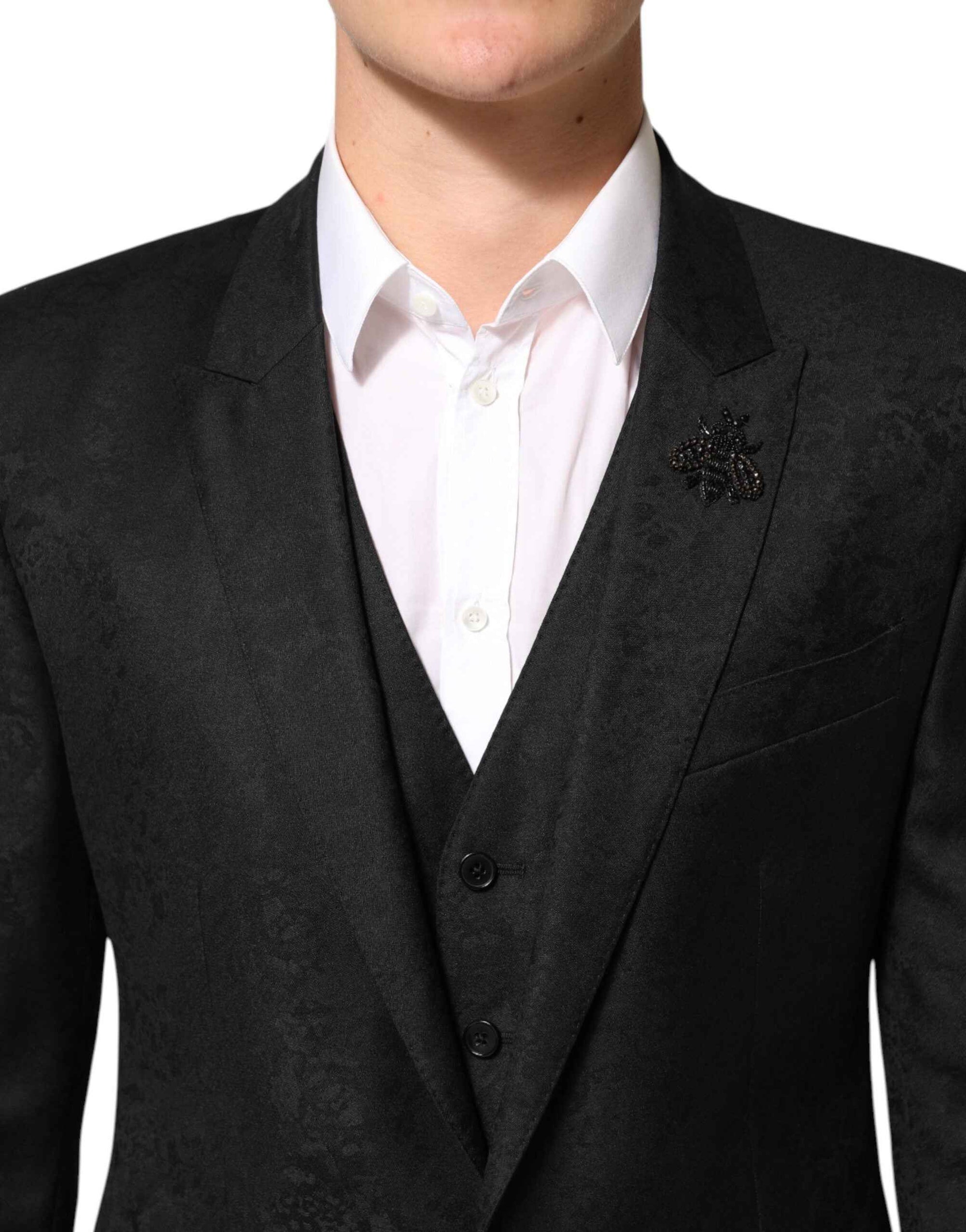Dolce & Gabbana Black MARTINI 2 Buttons Suit 3 Piece Suit