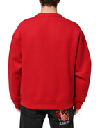 Dolce & Gabbana Red DG Logo Crew Neck Men Sweatshirt Sweater