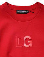 Dolce & Gabbana Red DG Logo Crew Neck Men Sweatshirt Sweater