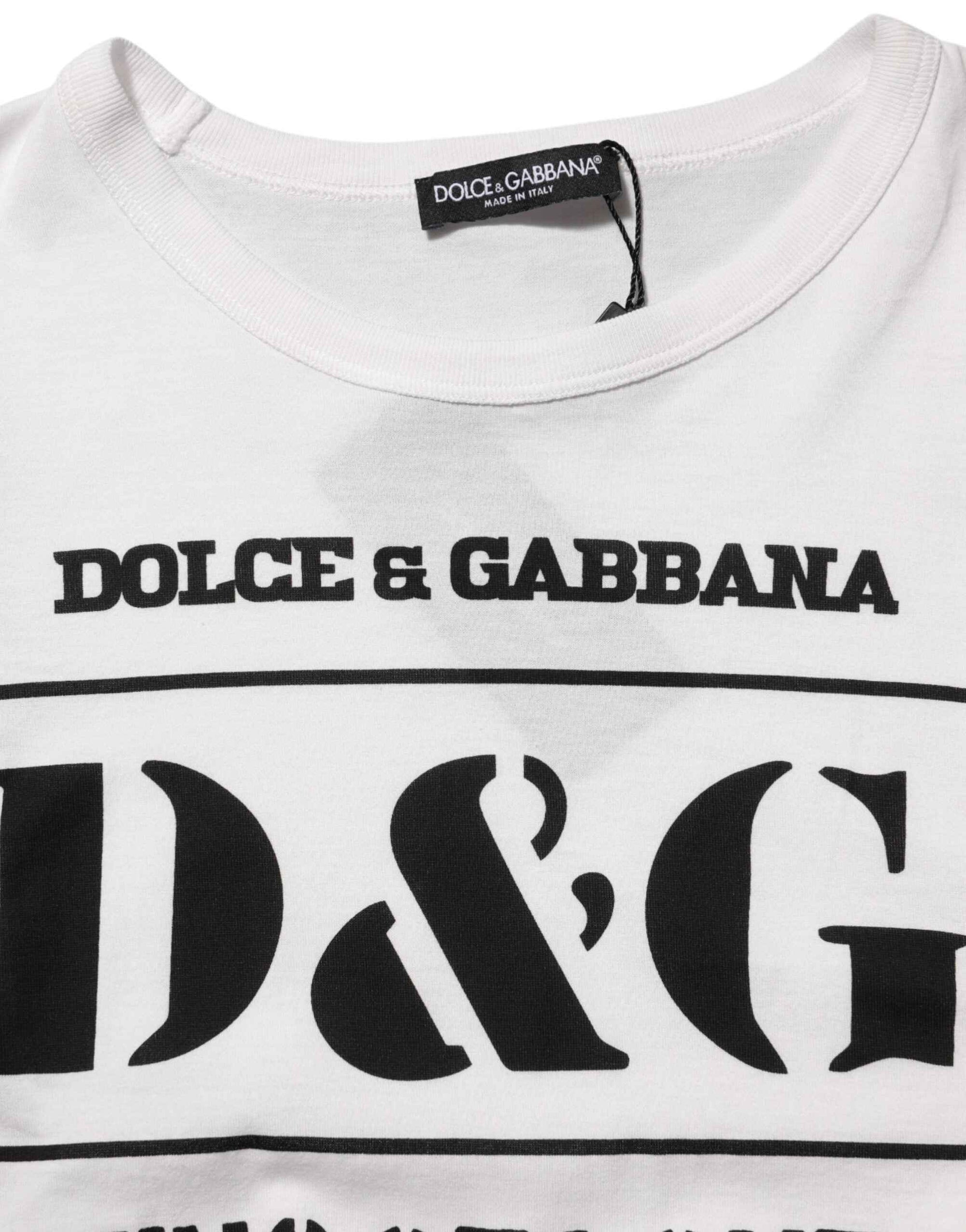 Dolce & Gabbana White Logo Camouflage Crew Neck Men T-shirt