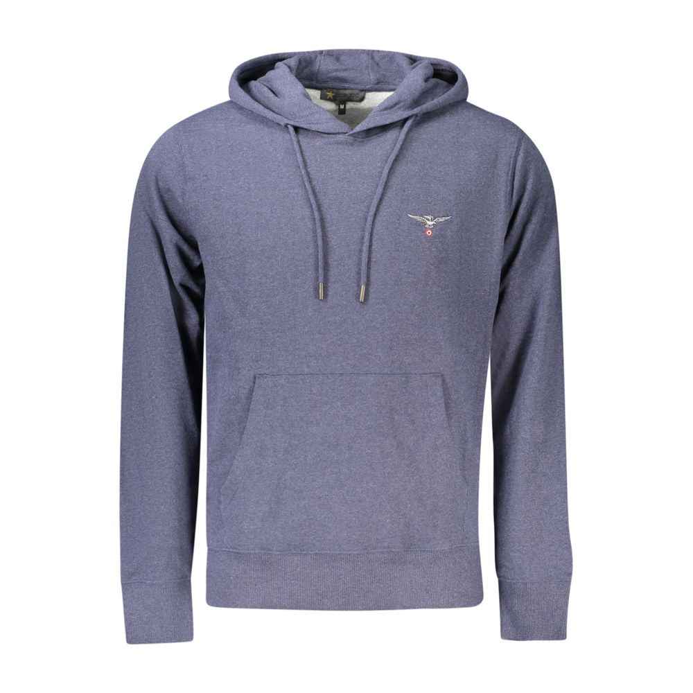 Accademia Militare Blue Cotton Men's Hooded Sweater