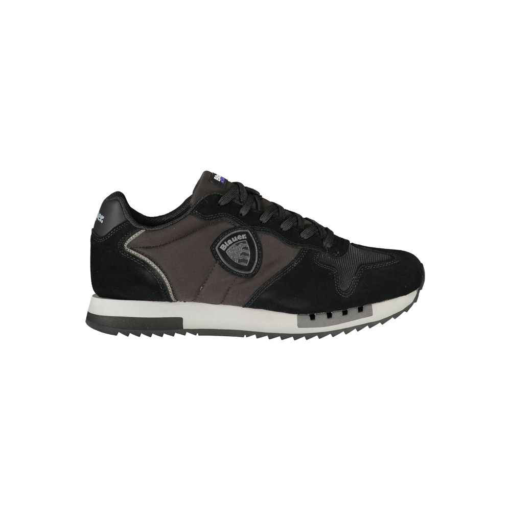 Blauer Black Leather Men Sneaker