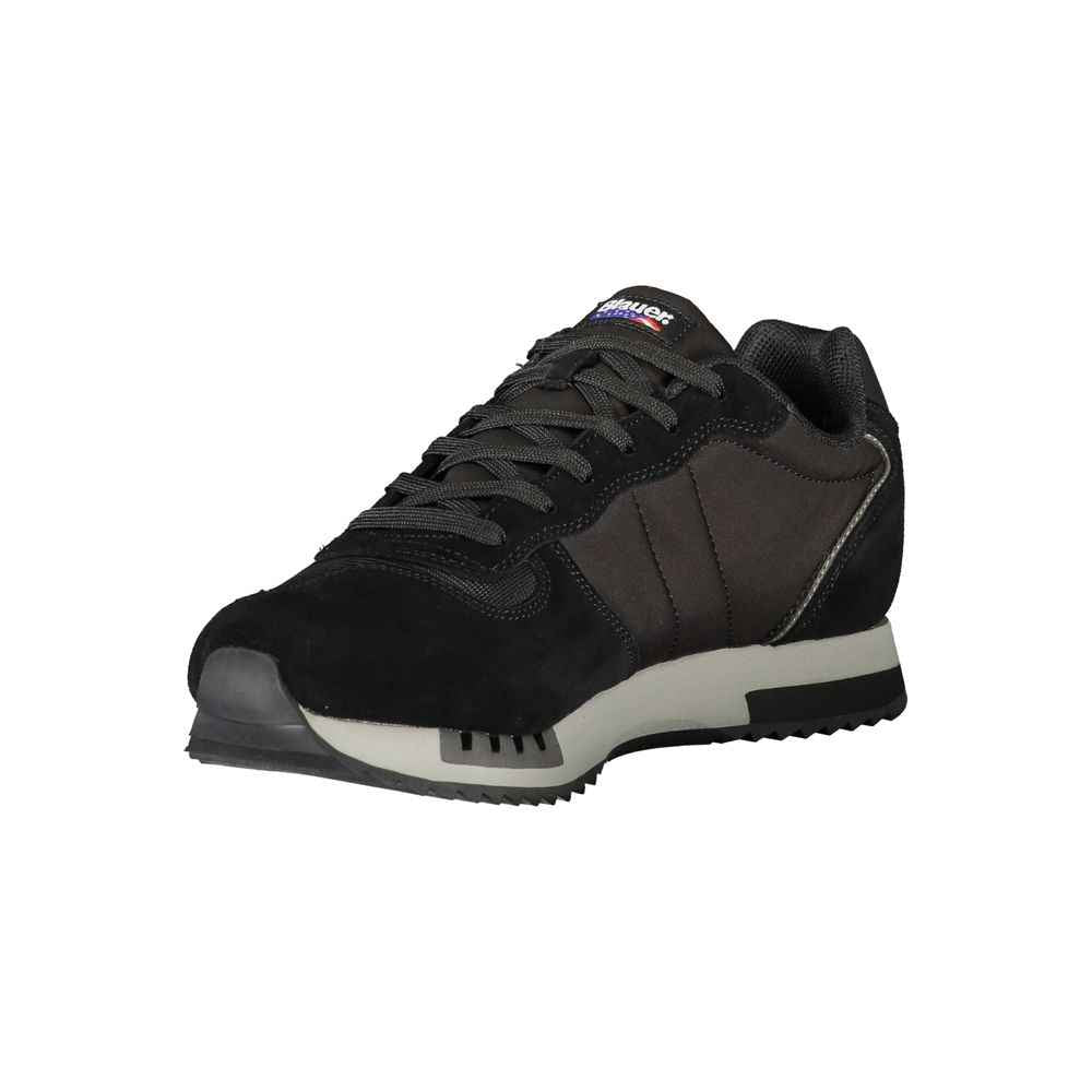 Blauer Black Leather Men Sneaker