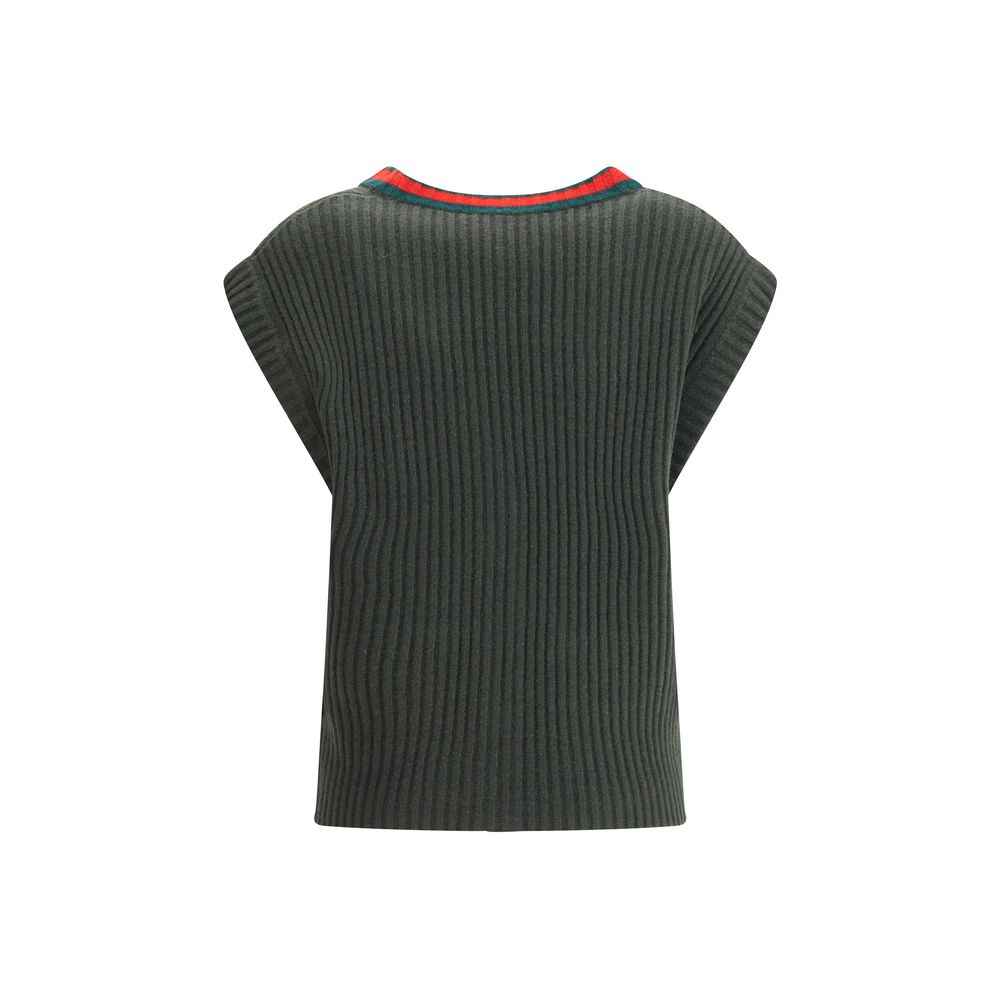 Gucci Green Wool Sleeveles Sweater