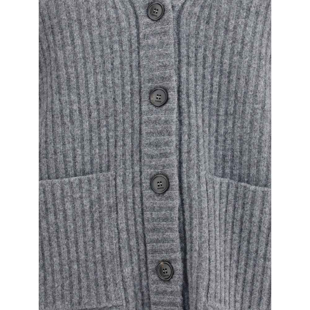 Gucci Ribbed Knit Wool Cardigan