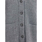 Gucci Ribbed Knit Wool Cardigan