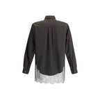 Fendi Pinstripe Wool and Lace Shirt