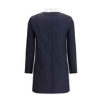 Thom Browne Blue Fleece Wool Casual Dress