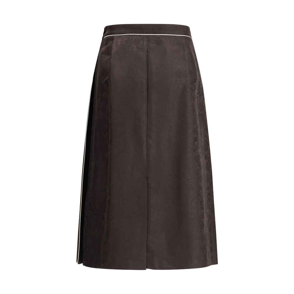 Burberry Sunflower Pleated Silk Skirt