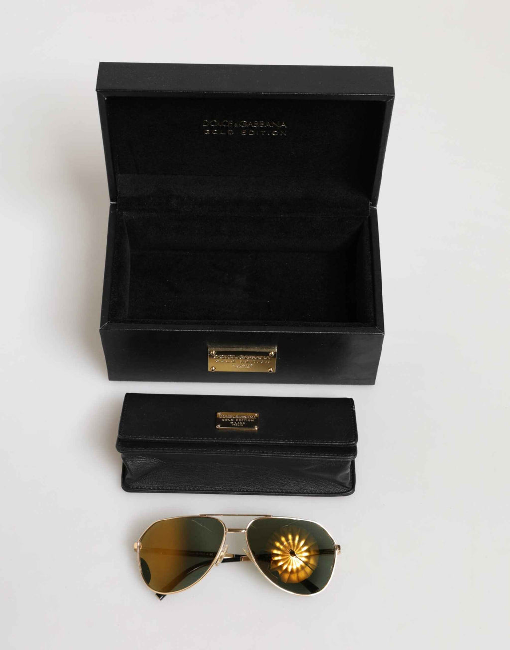 Dolce & Gabbana Gold Edition Aviator Shades Eyewear Sunglasses