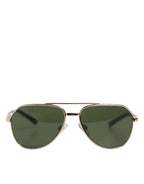 Dolce & Gabbana DG2125 Silver Frame Aviator Shades Eyewear Sunglasses