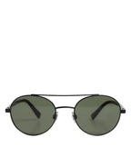 Dolce & Gabbana Matte Black Steel Frame Gray Lens Sunglasses