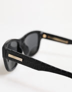Dolce & Gabbana DG4177 Black Leather Frame Tinted Lens Sunglasses