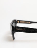 Dolce & Gabbana DG4177 Black Leather Frame Tinted Lens Sunglasses
