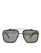 Dolce & Gabbana Silver Metal Frame Polarized Navigator Sunglasses
