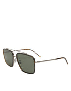 Dolce & Gabbana Silver Metal Frame Polarized Navigator Sunglasses