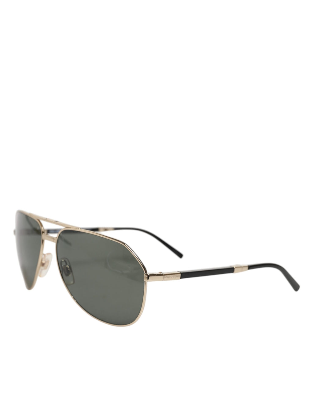 Dolce & Gabbana DG2106K Black Gold Plated Polarized MetalFrame Sunglasses