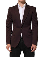 Dolce & Gabbana Maroon Cotton 2 Buttons Suit Jacket Blazer