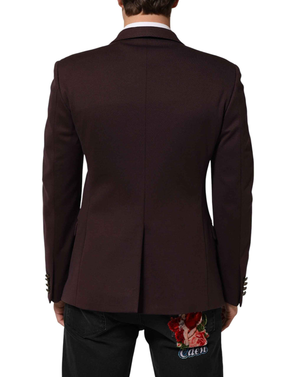 Dolce & Gabbana Maroon Cotton 2 Buttons Suit Jacket Blazer