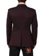 Dolce & Gabbana Maroon Cotton 2 Buttons Suit Jacket Blazer
