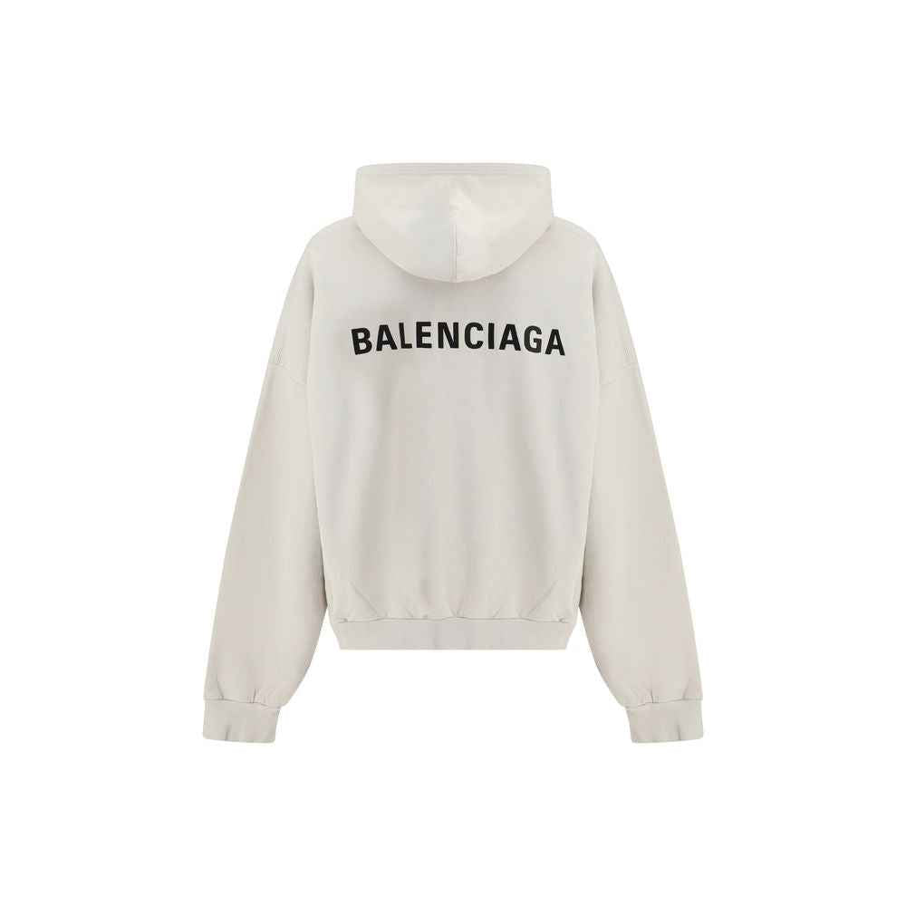 Balenciaga White Cotton Sweatshirt