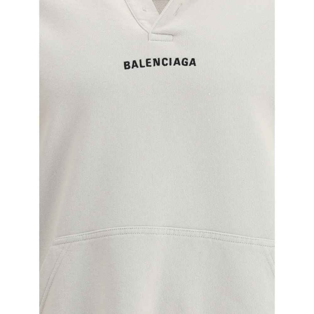 Balenciaga White Cotton Sweatshirt