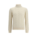 Aragona Cashmere Braided Turtleneck Sweater