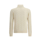 Aragona Cashmere Braided Turtleneck Sweater