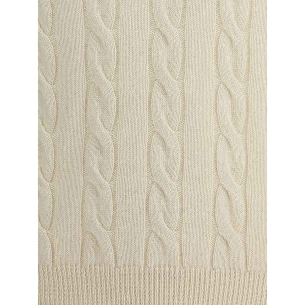 Aragona Cashmere Braided Turtleneck Sweater