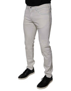 Dolce & Gabbana White Cotton Stretch Skinny Men Denim Jeans