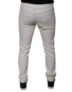 Dolce & Gabbana White Cotton Stretch Skinny Men Denim Jeans