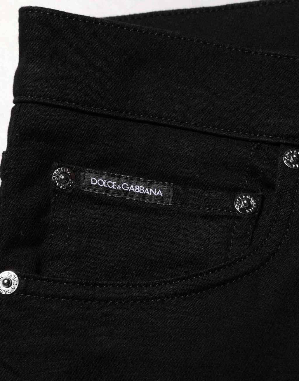 Dolce & Gabbana Black Cotton Stretch Slim Fit Men Denim Jeans