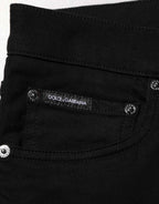 Dolce & Gabbana Black Cotton Stretch Slim Fit Men Denim Jeans