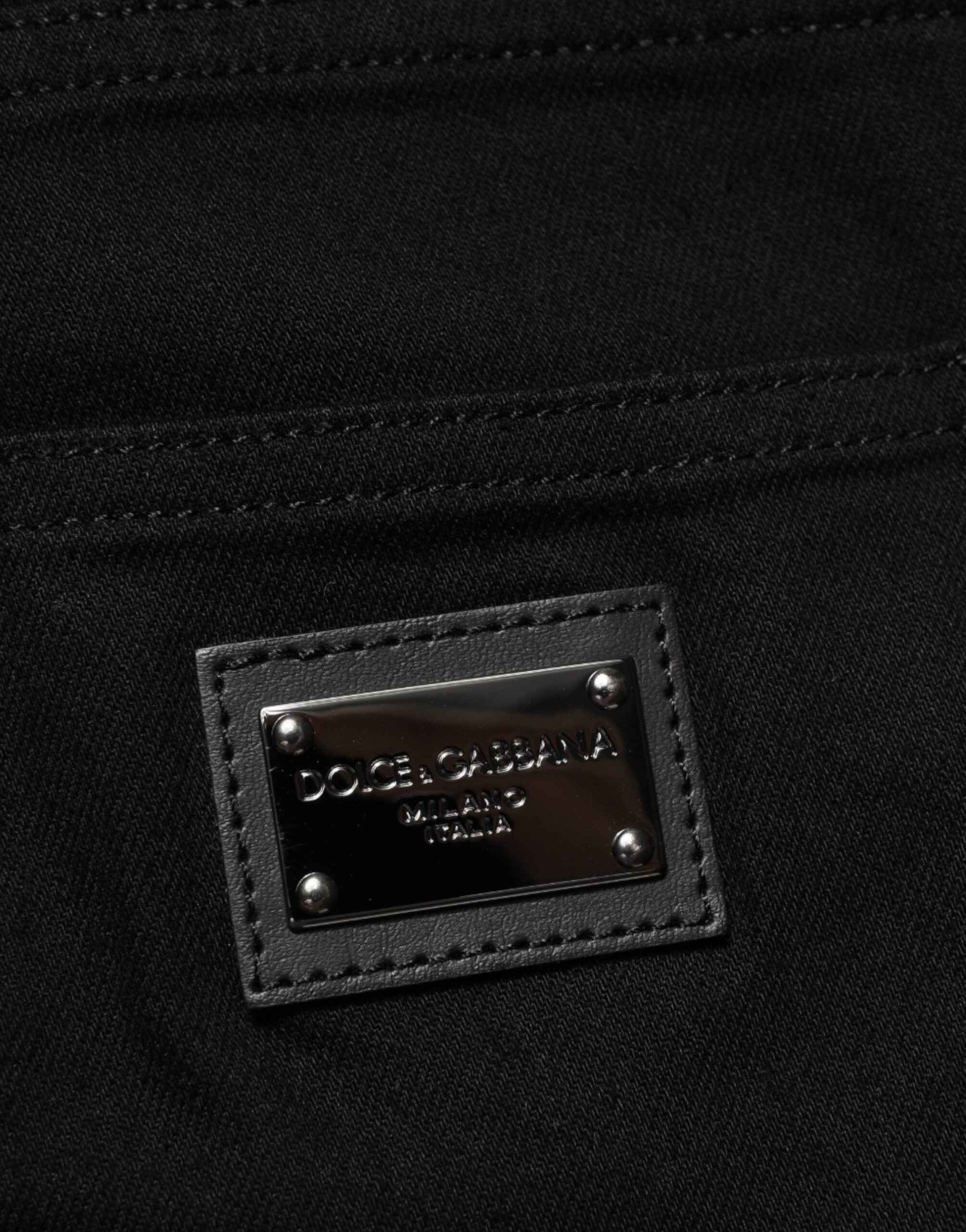 Dolce & Gabbana Black Cotton Stretch Slim Fit Men Denim Jeans