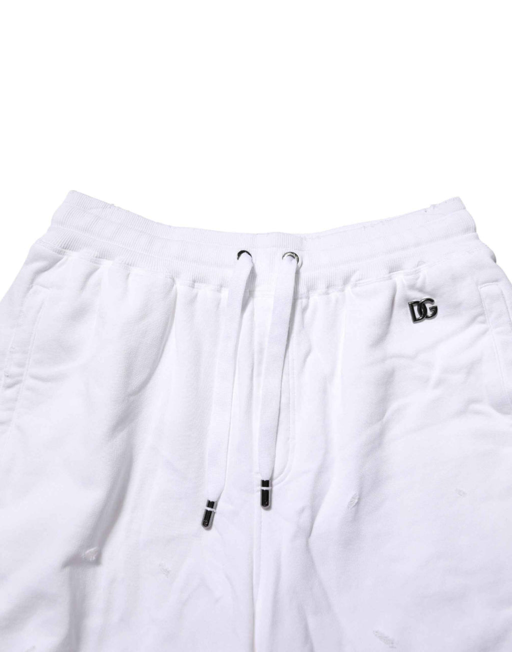 Dolce & Gabbana White Distressed Cotton Men Bermuda Shorts