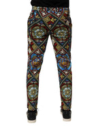 Dolce & Gabbana Multicolor Stained Glass Window Style Print Men Pants