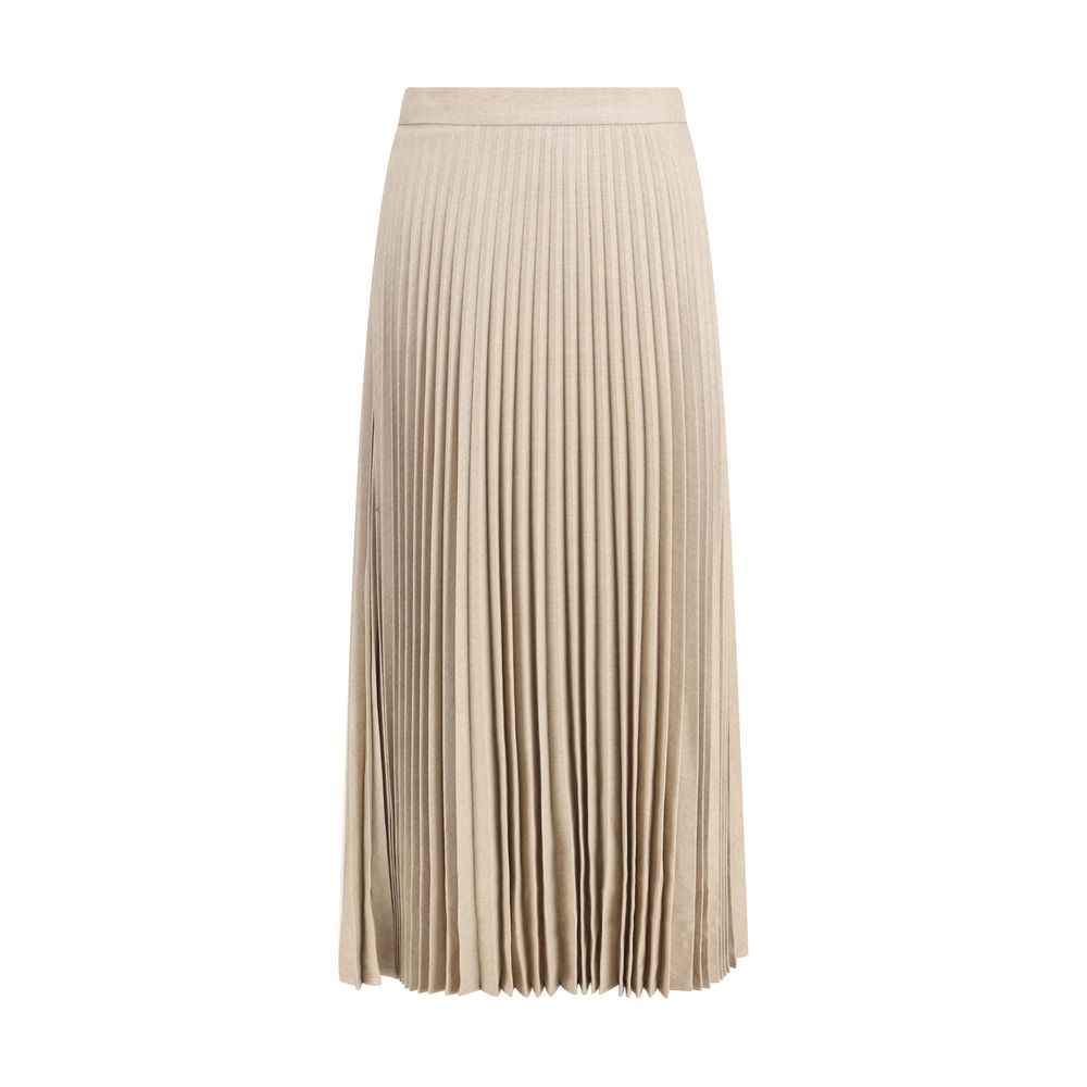 True Royal Pleated Wool Skirt