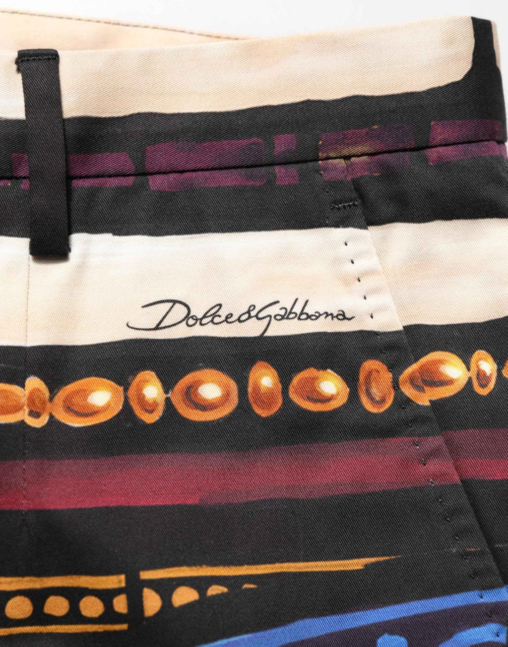 Dolce & Gabbana Multicolor Julias Ceasar Print Tapered Pants