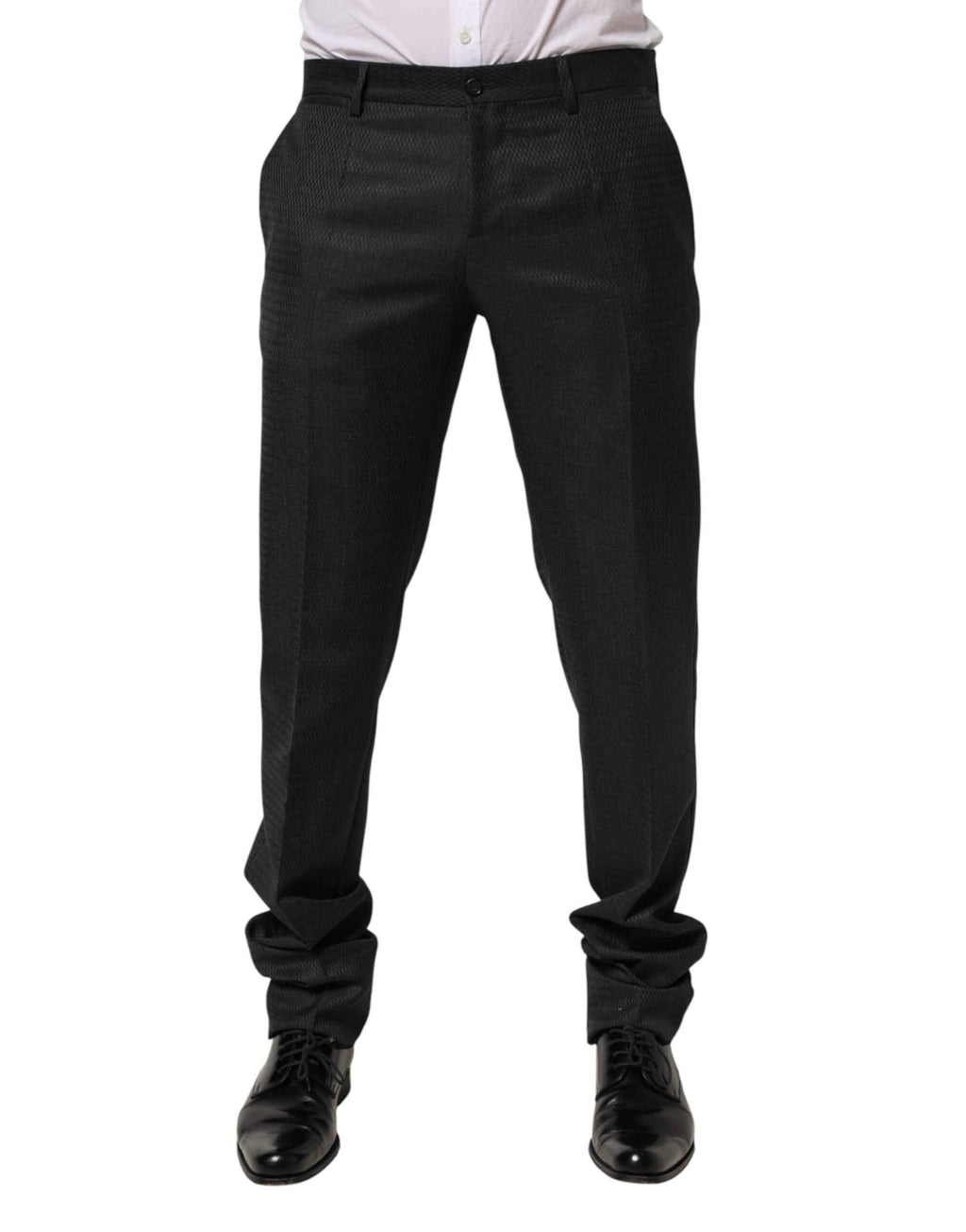 Dolce & Gabbana Black Wool Formal Dress Men Trouser Pants