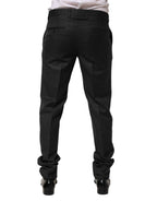 Dolce & Gabbana Black Wool Formal Dress Men Trouser Pants
