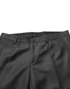 Dolce & Gabbana Black Wool Formal Dress Men Trouser Pants