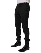 Dolce & Gabbana Black Cotton Formal Dress Men Trouser Pants