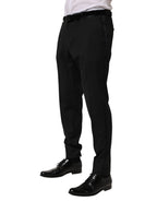 Dolce & Gabbana Black Wool Formal Dress Men Trouser Pants