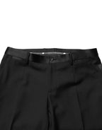 Dolce & Gabbana Black Wool Formal Dress Men Trouser Pants