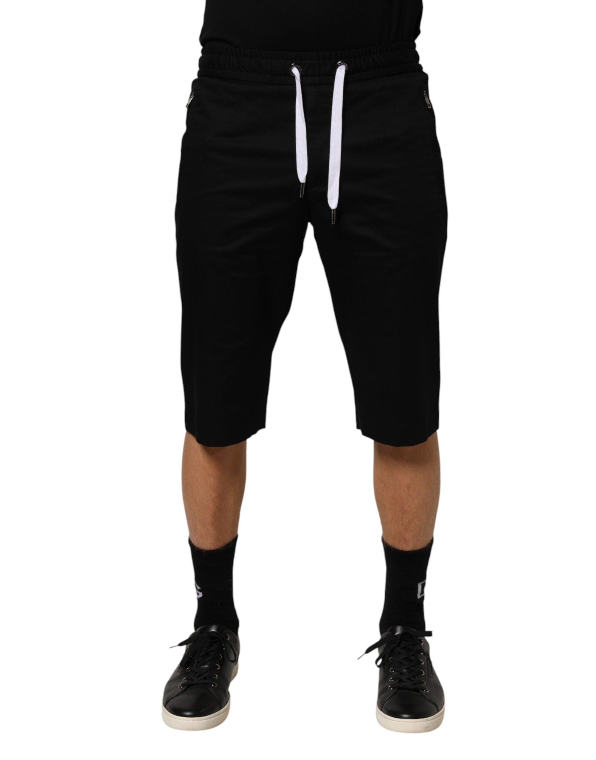 Dolce & Gabbana Black Cotton Stretch Men Bermuda Shorts