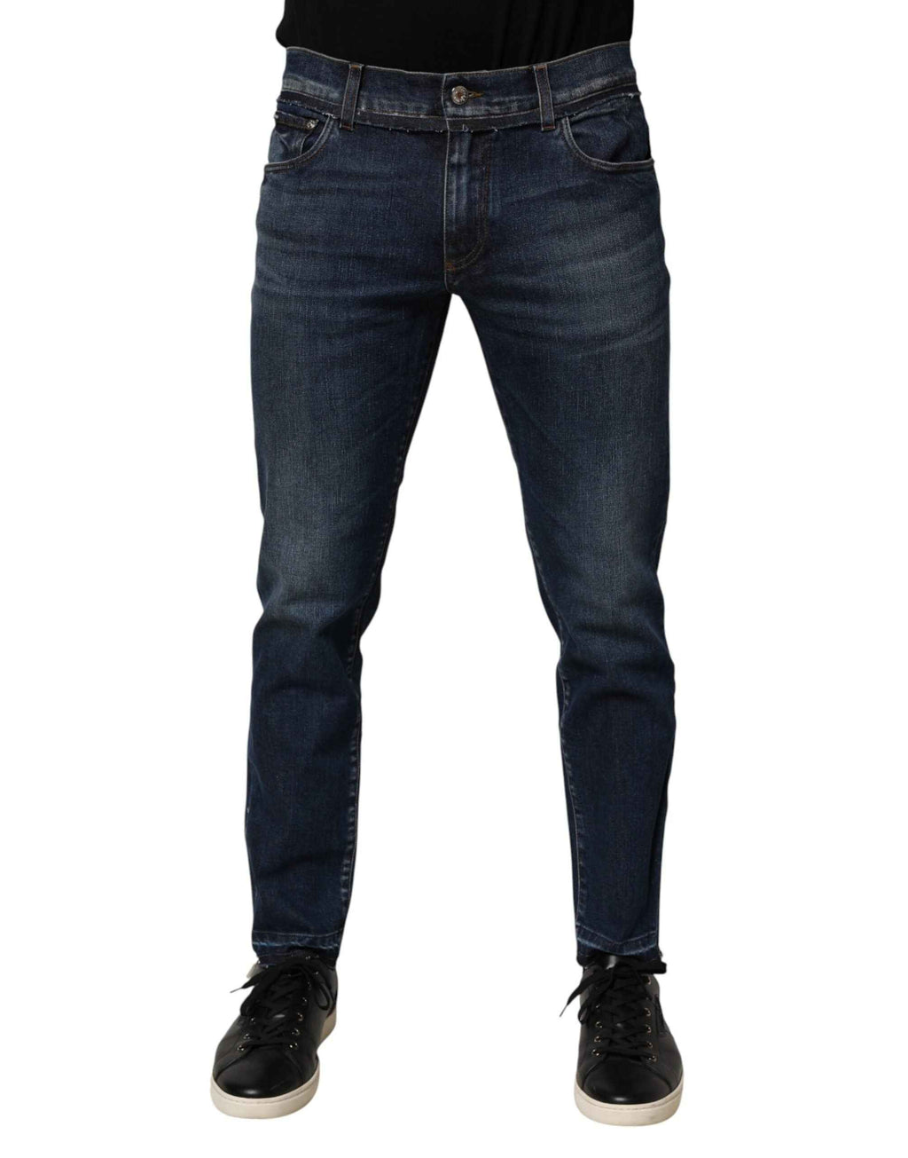 Dolce & Gabbana Blue Cotton Stretch Skinny Men Denim Jeans