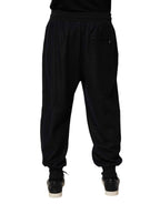 Dolce & Gabbana Black Cotton Blend Drawstring Jogger Jogger Pants
