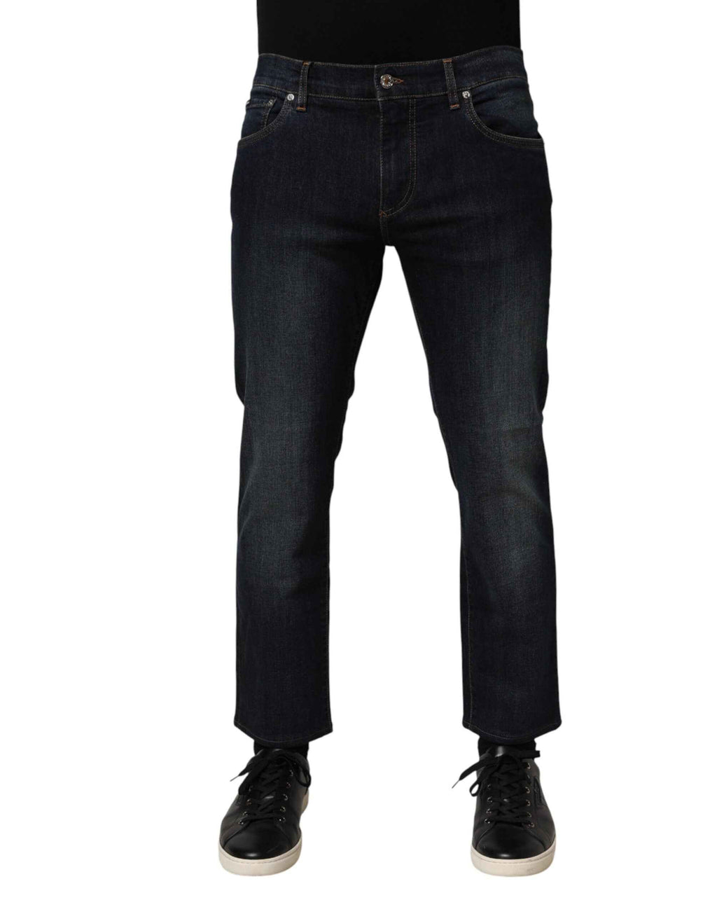 Dolce & Gabbana Dark Blue Cotton Skinny Men Denim Jeans
