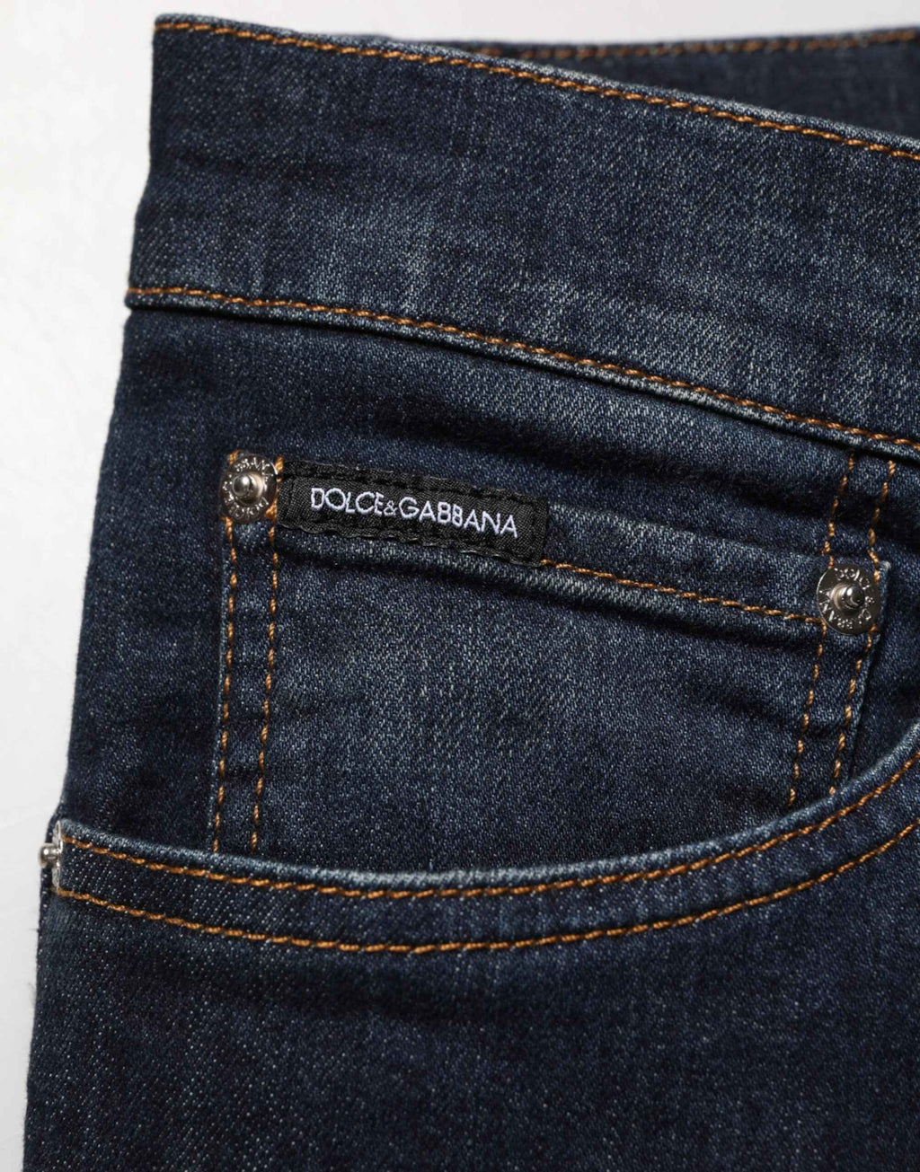 Dolce & Gabbana Dark Blue Cotton Skinny Men Denim Jeans